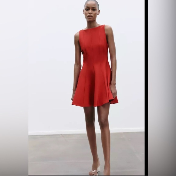 🔥🔥Zara Red Sleeveless Dress - Picture 1 of 4